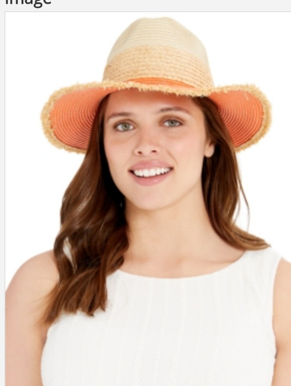 Steve Madden Straw Colorblocked Panama Hat Womens One Size Fits Most: OS/Orange
